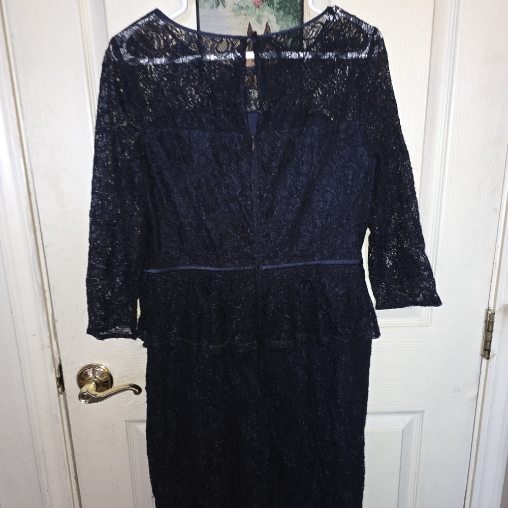 Adrianna Papell Midnight Blue Lace Dress